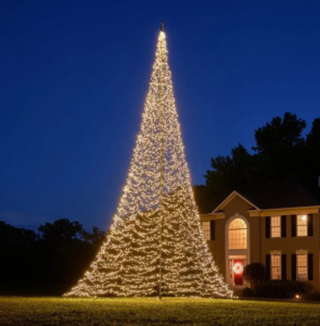 Vlaggenmast kerstverlichting 10 meter