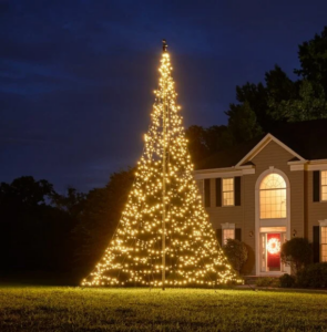 Vlaggenmast kerstverlichting 6 meter