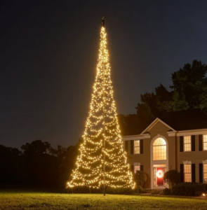 Vlaggenmast kerstverlichting 8 meter