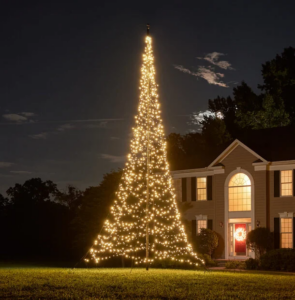 Vlaggenmast kerstverlichting 7 meter